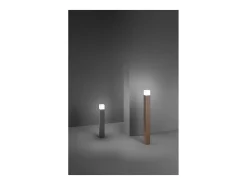 Torre - Bolardo de jardín con 1 bombilla E27 máx. 20 W IP54, aluminio pintado, bolardo para exteriores, acero Corten, 90 cm de altura - Perenz