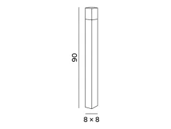 Torre - Bolardo de jardín con 1 bombilla E27 máx. 20 W IP54, aluminio pintado, bolardo para exteriores, acero Corten, 90 cm de altura - Perenz