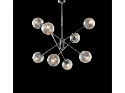Tresor Suspensión en hierro cromado pulido 8 luces 100 Ø73 BL215-8-CR
