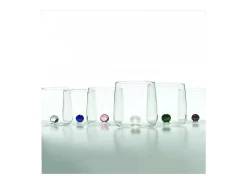 Vaso Bilia Zafferano de vidrio borosilicato, juego de 6 piezas, color verde