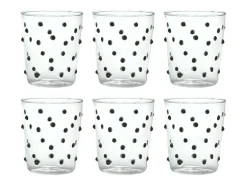 Vaso Zafferano para fiestas, vidrio negro, 45 cl, juego de 6 piezas