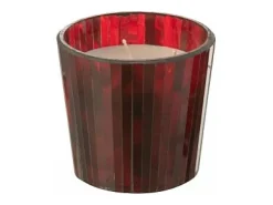 Vela perfumada de 35 horas en tarro de vidrio rojo de 12x12x11.5 cm