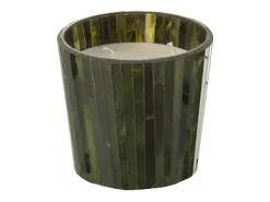 Vela perfumada 35H en tarro de vidrio verde 12x12x11.5 cm