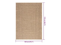 Veno Alfombra ZIZUR apariencia de yute interior y exterior 120x170cm