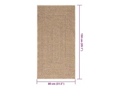 Veno Alfombra ZIZUR apariencia de yute interior y exterior 80x150 cm