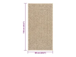 Veno Alfombra ZIZUR apariencia de yute interior y exterior 60x110 cm