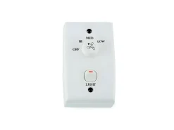 Ventilador Ac Eco Indus Blanco 3 Velocidades Controlador Pared Faro