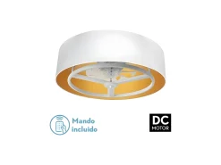 Ventilador Dc Anuska Blanco Led 6 Velocidades 3 Colores