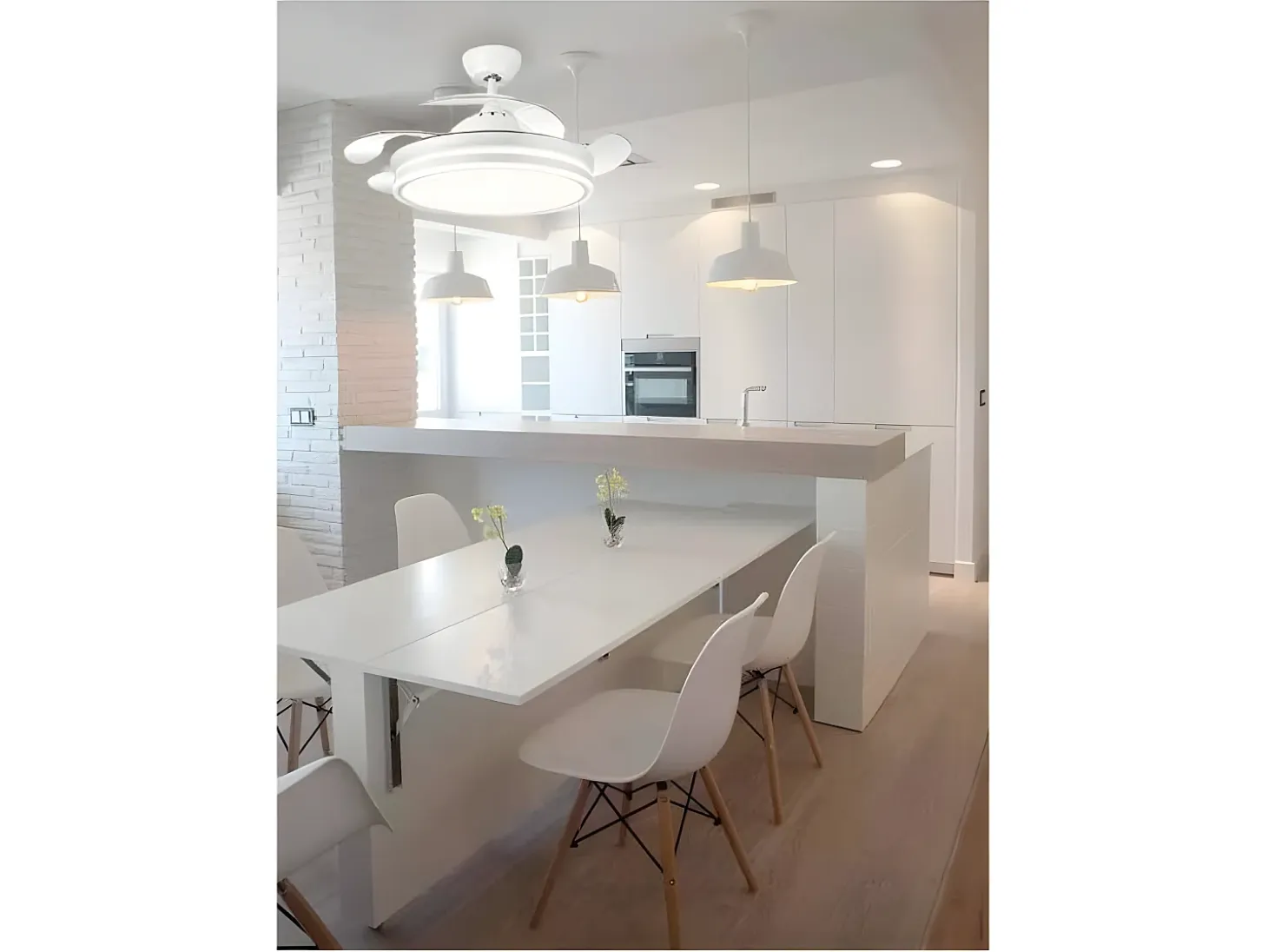 Ventilador Dc Bayomo L Blanco Led Con Memoria De Color