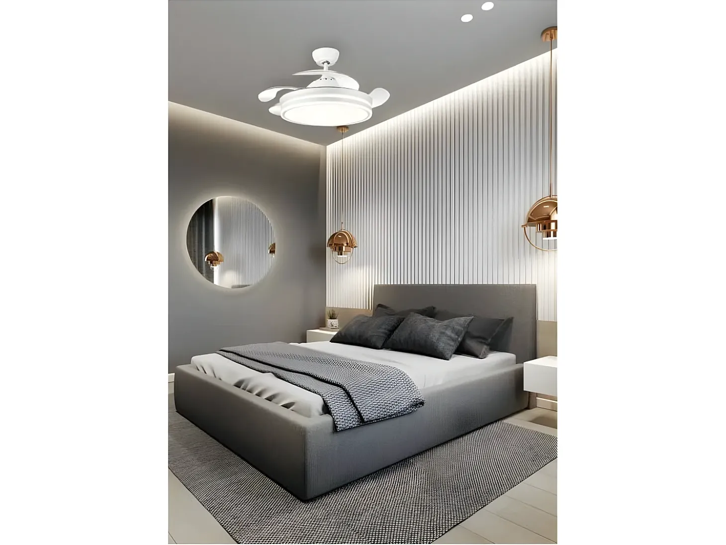 Ventilador Dc Bayomo L Blanco Led Con Memoria De Color