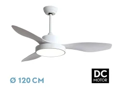 Ventilador Dc Hayate L Blanco Led Memoria De Color Y Temporizador
