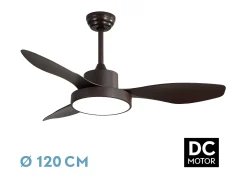 Ventilador Dc Hayate L Marron Led Memoria De Color Y Temporizador