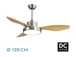Ventilador Dc Hayate L Niquel Haya Led Memoria De Color Y Temporizador