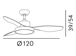 Ventilador Dc Hayate L Niquel Haya Led Memoria De Color Y Temporizador