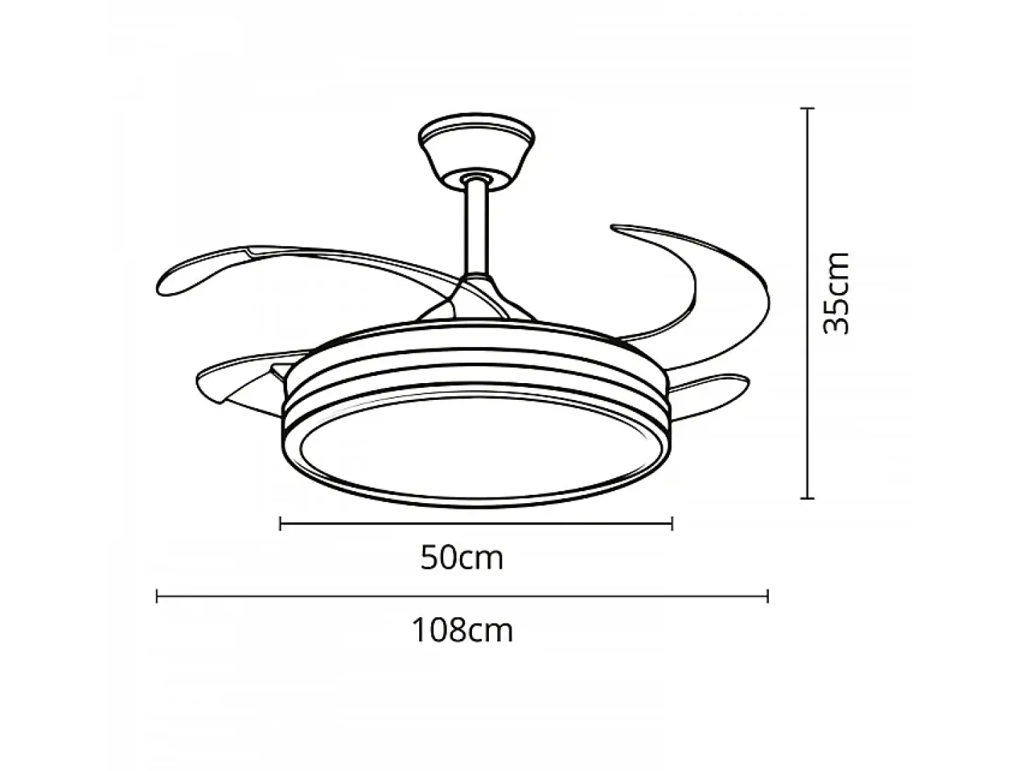 Ventilador Dc Led Asgard Blanco 4 Aspas Led Integrado Y Memoria Color