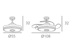Ventilador Dc Matanuska Blanco Con Altavoz Y Conectividad Bluetooth