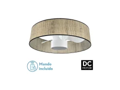 Ventilador Dc Natasha Blanco Beige Led Control Remoto Cct Regulable