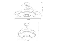 Ventilador Dc Noto Cromo Led Con Altavoz Y Conectividad Bluetooth