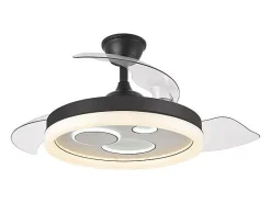 Ventilador Dc Turia Negro Led 72w 3 Temperaturas