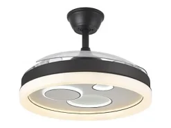 Ventilador Dc Turia Negro Led 72w 3 Temperaturas