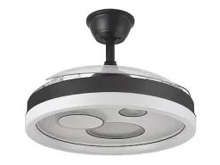 Ventilador Dc Turia Negro Led 72w 3 Temperaturas