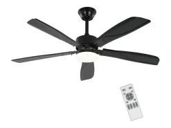 Ventilador de Techo NETTLIFE con Iluminación Silencioso Regulable LED 23W Negro Ventiladores de Techo de 125CM con Luz Temporizador de 6 Velocidades