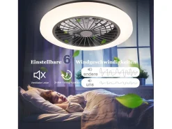 Ventilador de techo NETTLIFE con iluminación LED, silencioso, con control remoto, 40 W, regulable, 6 velocidades