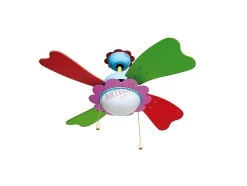 Ventilador De Techo Serie Flor 4 Aspas 75cm. Multicolor.