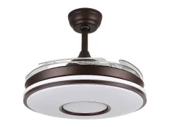 Ventilador Marron Modelo Dani L Motor Dc Y Led Integrado