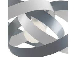 Vertigo - Lámpara colgante de hierro lacado blanco y gris con cable de acero orientable 1 luz 125 - Ø54 - BL156-1-BG