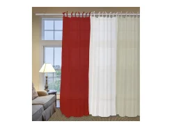 Visillo con nudos de algodón 135x250 cm PANAMA rojo