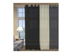 Visillo con ojales de algodón 135x250 cm PANAMA negro