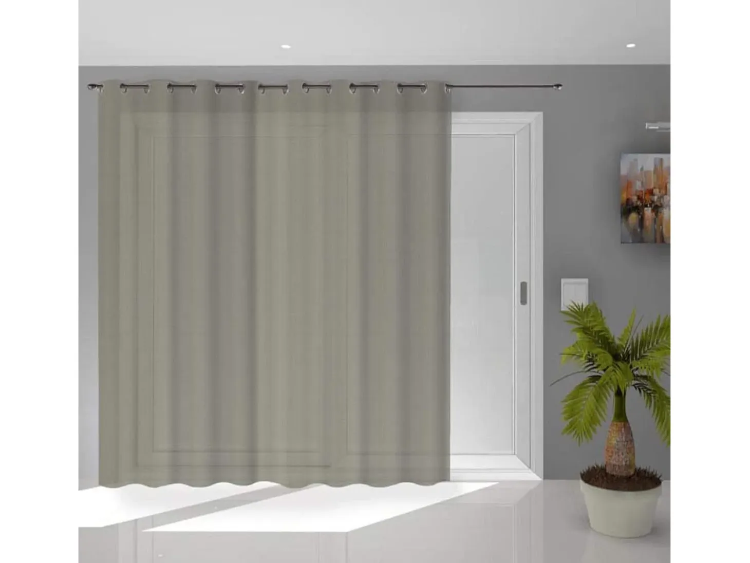 Visillo con ojales 280x250 cm NOEMIE taupe, por Soleil d'Ocre