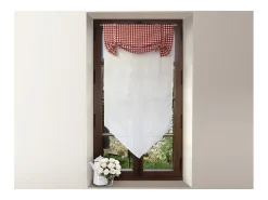 Visillo para ventana de algodón 60x120 cm VICHY Rojo