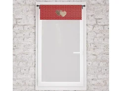 Visillo para ventana puro algodón 60x120 cm LOVE rojo