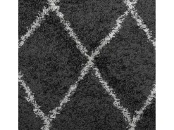 Vito Alfombra de pelo largo moderna PAMPLONA negro y crema 240x340cm