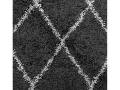 Vito Alfombra de pelo largo moderna PAMPLONA negro y crema 140x200cm
