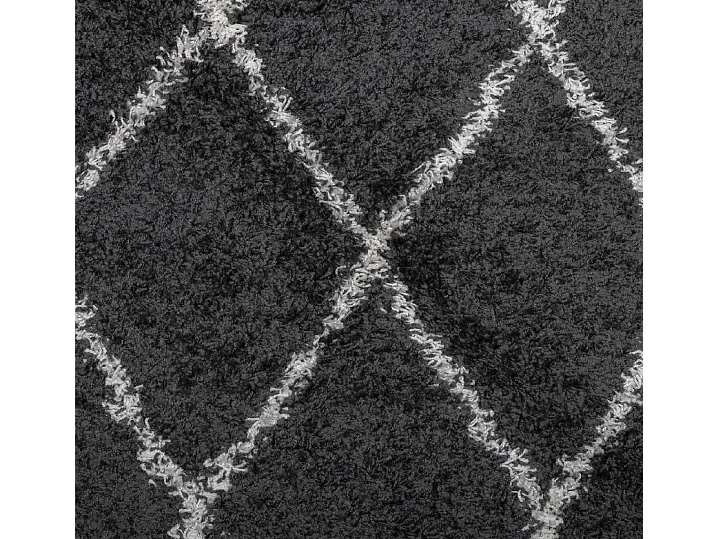 Vito Alfombra de pelo largo moderna PAMPLONA negro y crema 140x200cm