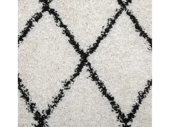 Vito Alfombra de pelo largo moderna PAMPLONA crema y negro 100x200cm