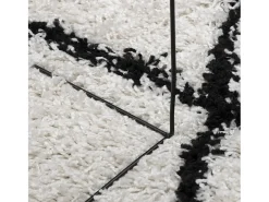 Vito Alfombra de pelo largo moderna PAMPLONA crema y negro 100x200cm