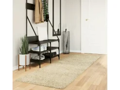 Vito Alfombra peluda de pelo largo moderna PAMPLONA dorado 80x250 cm