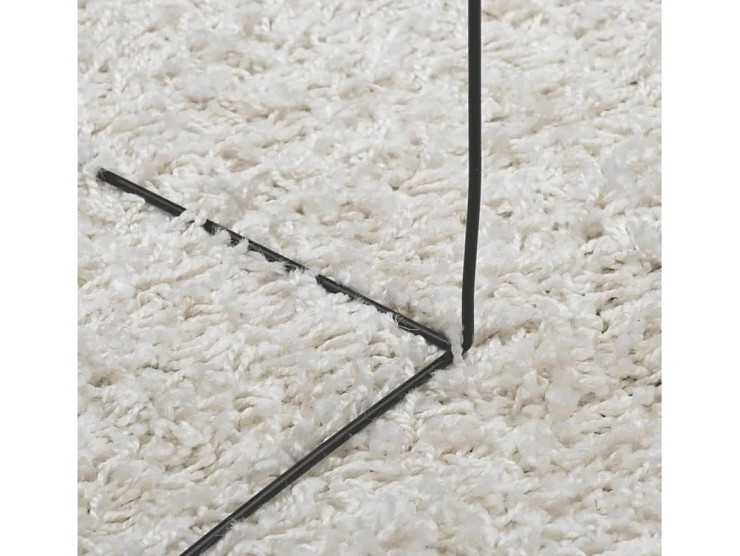 Vito Alfombra peluda de pelo largo moderna PAMPLONA crema 140x200 cm