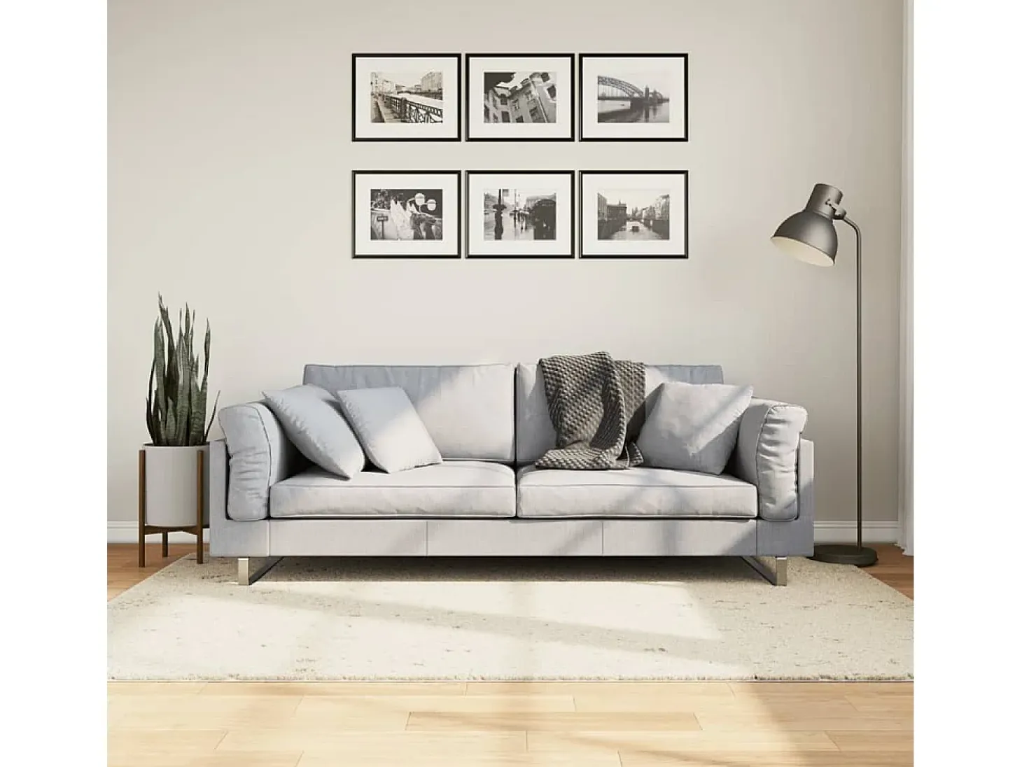 Vito Alfombra peluda de pelo largo moderna PAMPLONA crema 140x200 cm