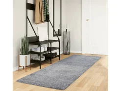 Vito Alfombra peluda de pelo largo moderna PAMPLONA azul 80x250 cm