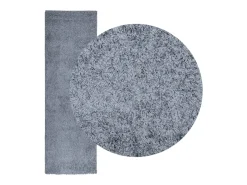 Vito Alfombra peluda de pelo largo moderna PAMPLONA azul 80x250 cm