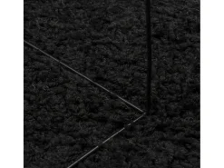 Vito Alfombra peluda de pelo largo moderna PAMPLONA negra 140x200 cm