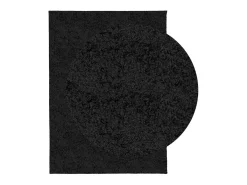 Vito Alfombra peluda de pelo largo moderna PAMPLONA negra 140x200 cm