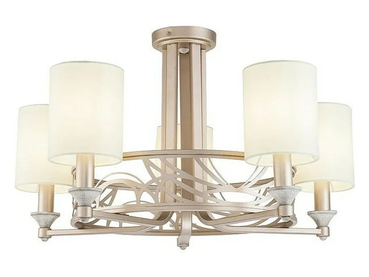 Vittoria Lámpara de araña Crema con Oro, 5 Luces, E14