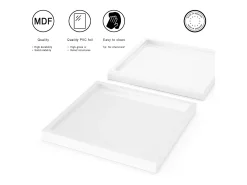 Vladon Cuenco decorativo Maya, moderno Plato decorativo cuadrado, Blanco de alto brillo, Juego de 2 (20 x 1,8 x 20 cm)