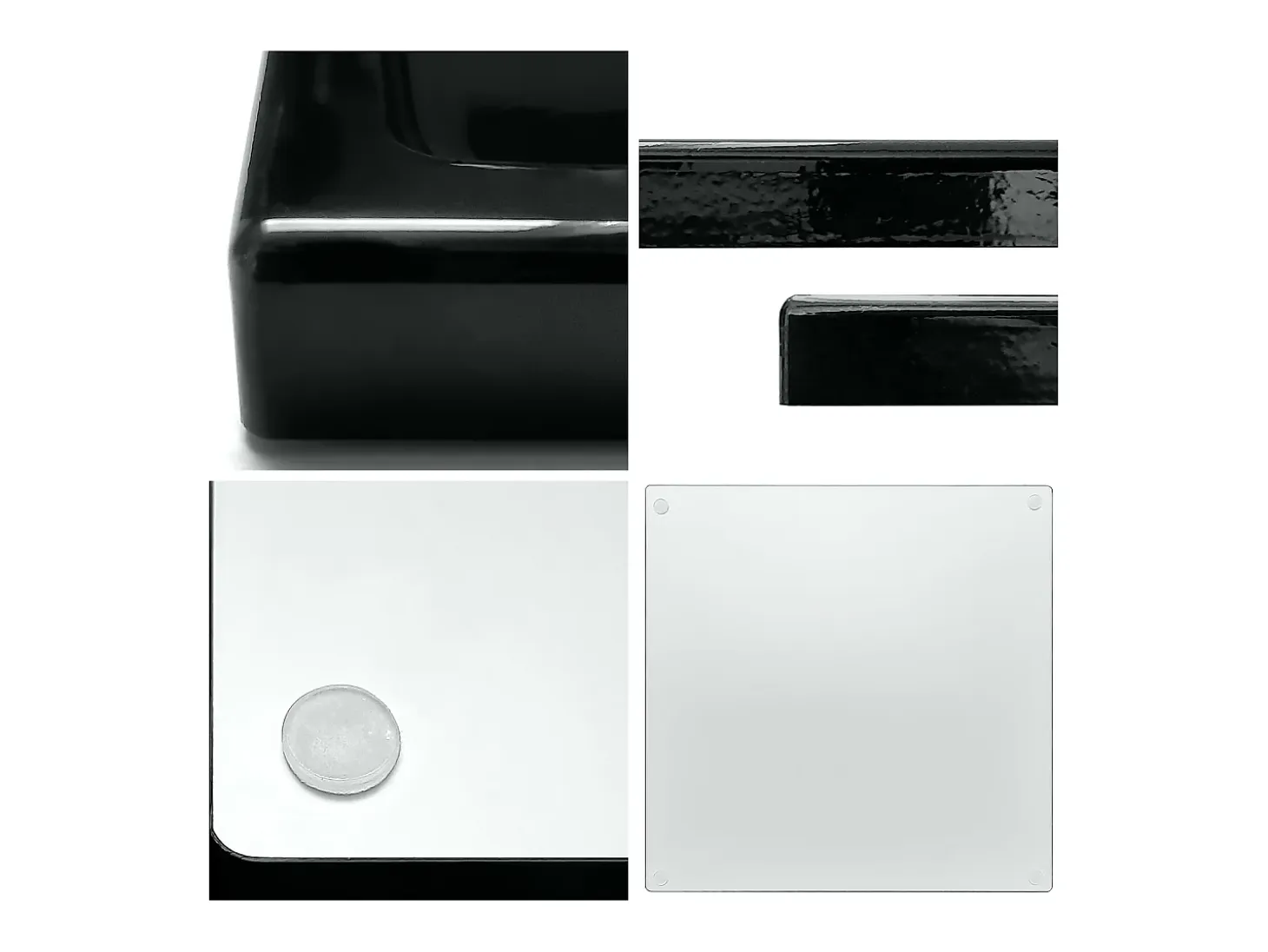 Vladon Cuenco decorativo Maya, moderno Plato decorativo cuadrado, , Juego de 3 (20 x 1,8 x 20 cm)